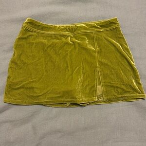 Green velvet skort